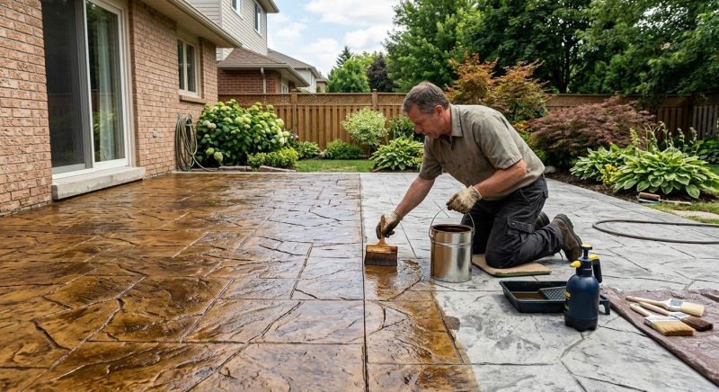 Concrete Driveway Staining in Frisco, TX